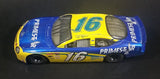 1998 Racing Champions Nascar #16 Ted Musgrave Primestar 1/24 Scale Ford Taurus Blue and Yellow Die Cast Model Toy Race Car Vehicle - Treasure Valley Antiques & Collectibles