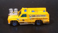 2010 Hot Wheels City Works HW Electric Truck Rescue Ranger Dark Yellow Die Cast Toy Car Vehicle w/ Blown Motor