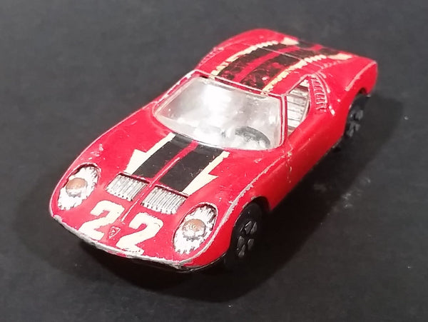 Rare Vintage 1966 PlayArt Lamborghini Miura Red No. 22 Die Cast Toy Car Vehicle - Treasure Valley Antiques & Collectibles