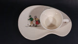 Vintage Niderviller Skiing Chalet Boy and Girl on Skis Ceramic Pottery Mug Tea and Toast Cup & Saucer Set - Treasure Valley Antiques & Collectibles