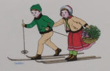 Vintage Niderviller Skiing Chalet Boy and Girl on Skis Ceramic Pottery Mug Tea and Toast Cup & Saucer Set - Treasure Valley Antiques & Collectibles