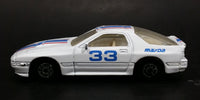 1988 Maisto Mazda RX-7 Turbo #33 White w/ Blue & Red Stripes Die Cast Toy Car Vehicle - Treasure Valley Antiques & Collectibles