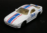 1988 Maisto Mazda RX-7 Turbo #33 White w/ Blue & Red Stripes Die Cast Toy Car Vehicle - Treasure Valley Antiques & Collectibles