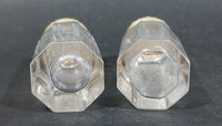 Vintage Glass Small Thin Silver Lidded Salt And Pepper Shakers - Treasure Valley Antiques & Collectibles