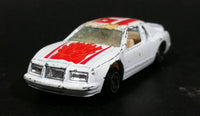 1980s Yatming Ford Thunderbird White 19 Red Flames No. 1033 Die Cast Toy Car Vehicle - Made in Thailand - Treasure Valley Antiques & Collectibles