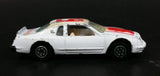 1980s Yatming Ford Thunderbird White 19 Red Flames No. 1033 Die Cast Toy Car Vehicle - Made in Thailand