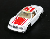 1980s Yatming Ford Thunderbird White 19 Red Flames No. 1033 Die Cast Toy Car Vehicle - Made in Thailand - Treasure Valley Antiques & Collectibles