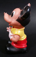 Vintage Walt Disney Productions Mickey Mouse Cartoon Character Yellow and Red 5" Rubber Toy - Treasure Valley Antiques & Collectibles