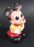 Vintage Walt Disney Productions Mickey Mouse Cartoon Character Yellow and Red 5" Rubber Toy - Treasure Valley Antiques & Collectibles