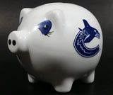 Vancouver Canucks NHL Ice Hockey White Ceramic Piggy Coin Bank - Official NHL Product - Treasure Valley Antiques & Collectibles