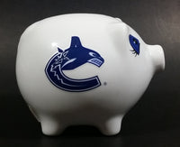 Vancouver Canucks NHL Ice Hockey White Ceramic Piggy Coin Bank - Official NHL Product - Treasure Valley Antiques & Collectibles