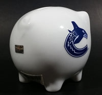 Vancouver Canucks NHL Ice Hockey White Ceramic Piggy Coin Bank - Official NHL Product - Treasure Valley Antiques & Collectibles