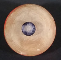 Vintage Orange Black and White Bullseye Solid Wood Spinning Top - Treasure Valley Antiques & Collectibles