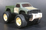 Vintage Tonka Grey and Army Green Combo Pull back Pickup Truck Made in Japan Pressed Steel Cab - Treasure Valley Antiques & Collectibles