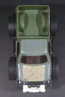 Vintage Tonka Grey and Army Green Combo Pull back Pickup Truck Made in Japan Pressed Steel Cab - Treasure Valley Antiques & Collectibles