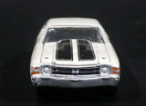 2003 Johnny Lightning 1971 Chevy Chevelle SS White w/ Black Stripes Die Cast Toy Car Vehicle w/ Opening Hood - Treasure Valley Antiques & Collectibles