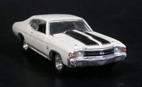 2003 Johnny Lightning 1971 Chevy Chevelle SS White w/ Black Stripes Die Cast Toy Car Vehicle w/ Opening Hood - Treasure Valley Antiques & Collectibles