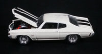 2003 Johnny Lightning 1971 Chevy Chevelle SS White w/ Black Stripes Die Cast Toy Car Vehicle w/ Opening Hood - Treasure Valley Antiques & Collectibles