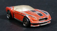 2007 Hot Wheels HW's Design Pony-Up Orange w/ Grey & Black Stripes Die Cast Toy Race Car Vehicle - Treasure Valley Antiques & Collectibles