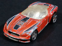 2007 Hot Wheels HW's Design Pony-Up Orange w/ Grey & Black Stripes Die Cast Toy Race Car Vehicle - Treasure Valley Antiques & Collectibles