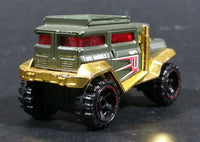 2011 Hot Wheels Video Game Heroes Bad Mudder 2 Olive Green & Gold Die Cast Toy Car Vehicle - Treasure Valley Antiques & Collectibles