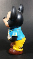 Vintage Walt Disney Productions 7" Mickey Mouse in Blue & Yellow Rubber Squeeze Toy Figure - Treasure Valley Antiques & Collectibles