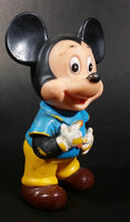 Vintage Walt Disney Productions 7" Mickey Mouse in Blue & Yellow Rubber Squeeze Toy Figure - Treasure Valley Antiques & Collectibles