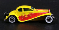 1986 Hot Wheels '37 Bugatti Yellow and Red Die Cast Toy Classic Luxury Car Vehicle - Treasure Valley Antiques & Collectibles