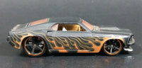 2008 Hot Wheels Heat Fleet '69 Mustang Flat Black w/ Flames Die Cast Toy Muscle Car Vehicle - Treasure Valley Antiques & Collectibles