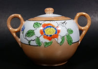 Vintage Nagoya Japanese Lustreware Tri-Color Sugar Bowl w/ Lid - Treasure Valley Antiques & Collectibles