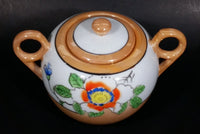 Vintage Nagoya Japanese Lustreware Tri-Color Sugar Bowl w/ Lid - Treasure Valley Antiques & Collectibles