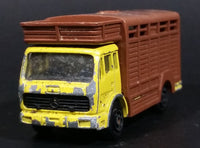 1980s Majorette Made in France Mercedes Betaillere Yellow/Brown Animal Truck Die-cast Toy - Treasure Valley Antiques & Collectibles