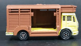 1980s Majorette Made in France Mercedes Betaillere Yellow/Brown Animal Truck Die-cast Toy - Treasure Valley Antiques & Collectibles