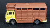 1980s Majorette Made in France Mercedes Betaillere Yellow/Brown Animal Truck Die-cast Toy - Treasure Valley Antiques & Collectibles