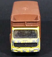 1980s Majorette Made in France Mercedes Betaillere Yellow/Brown Animal Truck Die-cast Toy - Treasure Valley Antiques & Collectibles