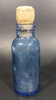 Antique Bromo-Seltzer Emerson Drug Co. 6" Light Cobalt Blue Corked Glass Medicine Bottle w/ Embossed Letters - Treasure Valley Antiques & Collectibles