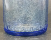 Antique Bromo-Seltzer Emerson Drug Co. 6" Light Cobalt Blue Corked Glass Medicine Bottle w/ Embossed Letters - Treasure Valley Antiques & Collectibles