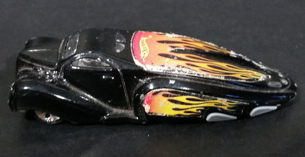 2004 Hot Wheels Crooze Ooz Coupe Black with Flames Die Cast Toy Car Vehicle McDonald's Happy Meal 6/8 - Treasure Valley Antiques & Collectibles