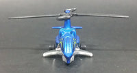 2013 Hot Wheels Stunt Circuit Sky Knife Satin Blue Die Cast Toy Helicopter - Treasure Valley Antiques & Collectibles