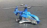 2013 Hot Wheels Stunt Circuit Sky Knife Satin Blue Die Cast Toy Helicopter - Treasure Valley Antiques & Collectibles