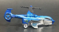 2013 Hot Wheels Stunt Circuit Sky Knife Satin Blue Die Cast Toy Helicopter - Treasure Valley Antiques & Collectibles