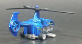 2013 Hot Wheels Stunt Circuit Sky Knife Satin Blue Die Cast Toy Helicopter - Treasure Valley Antiques & Collectibles