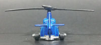 2013 Hot Wheels Stunt Circuit Sky Knife Satin Blue Die Cast Toy Helicopter - Treasure Valley Antiques & Collectibles