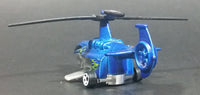 2013 Hot Wheels Stunt Circuit Sky Knife Satin Blue Die Cast Toy Helicopter - Treasure Valley Antiques & Collectibles