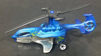 2013 Hot Wheels Stunt Circuit Sky Knife Satin Blue Die Cast Toy Helicopter - Treasure Valley Antiques & Collectibles