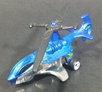 2013 Hot Wheels Stunt Circuit Sky Knife Satin Blue Die Cast Toy Helicopter - Treasure Valley Antiques & Collectibles