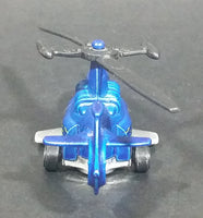 2013 Hot Wheels Stunt Circuit Sky Knife Satin Blue Die Cast Toy Helicopter - Treasure Valley Antiques & Collectibles