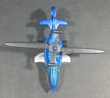 2013 Hot Wheels Stunt Circuit Sky Knife Satin Blue Die Cast Toy Helicopter - Treasure Valley Antiques & Collectibles