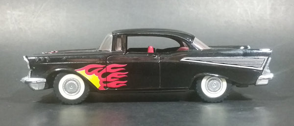 Vintage Majorette '57 Chevy Bel Air Black w/ Flames 1/34 Scale Die Cast Toy Model Car Vehicle w/ Opening Doors - Treasure Valley Antiques & Collectibles