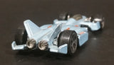 2002 Hot Wheels Jet Threat 3.0 Light Metallic Blue Die Cast Toy Race Car Vehicle - Treasure Valley Antiques & Collectibles